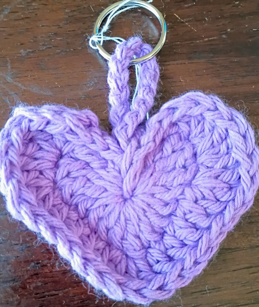 Crochet Heart Keychain