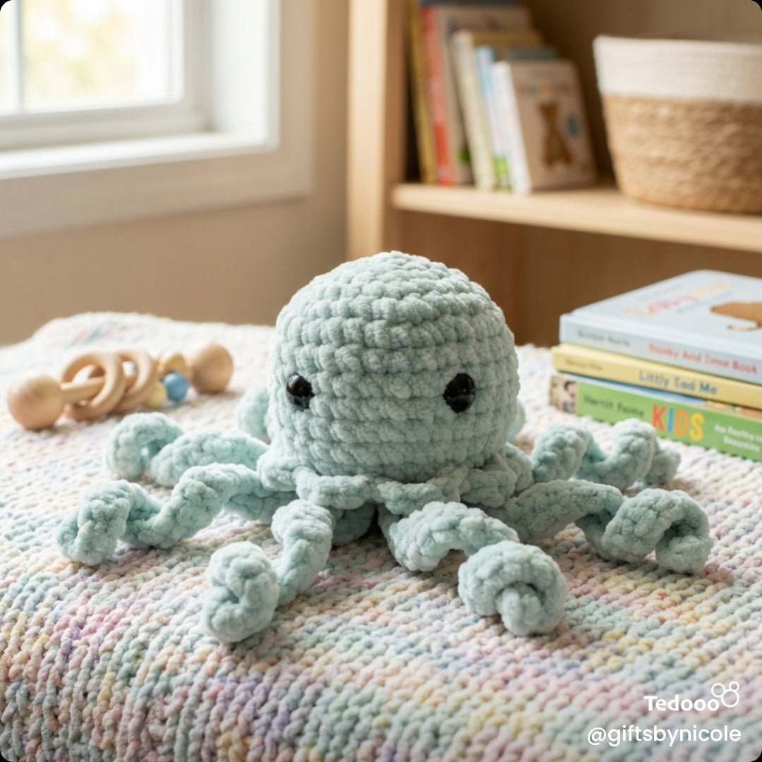 Hand crocheted stuffed jellyfish