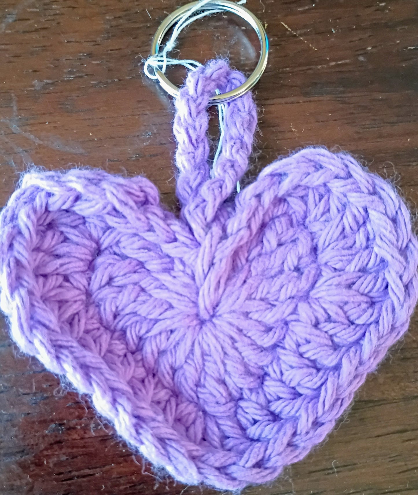 Crochet Heart Keychain