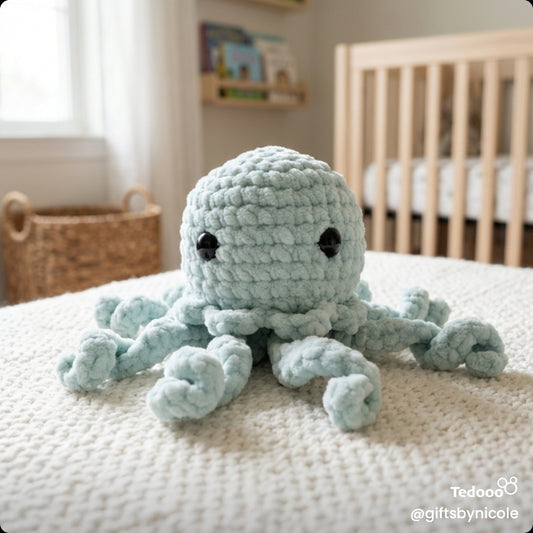 Hand crocheted stuffed jellyfish