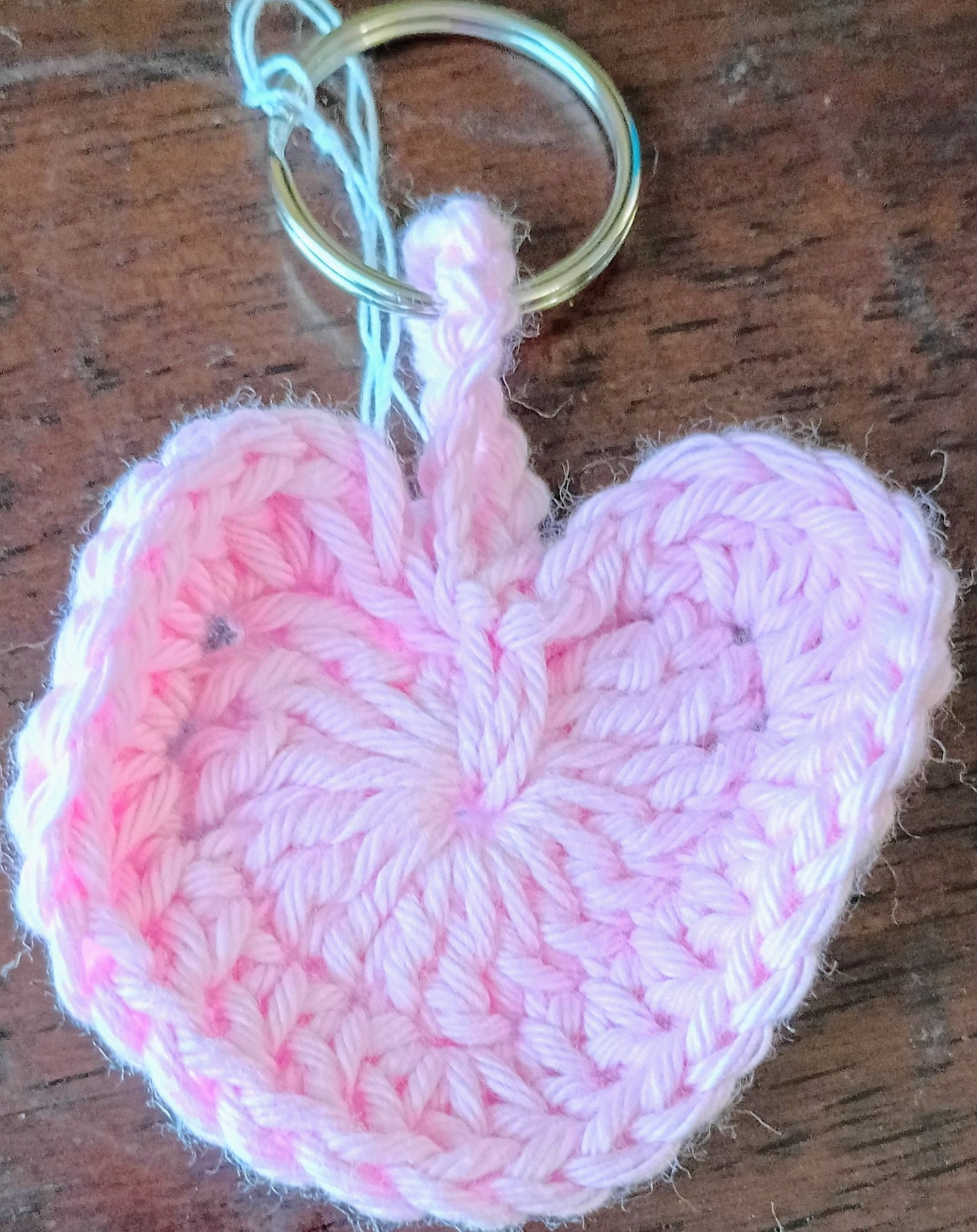 Crochet Heart Keychain