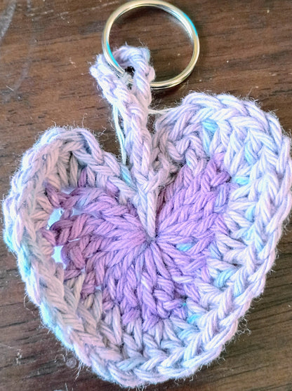 Crochet Heart Keychain