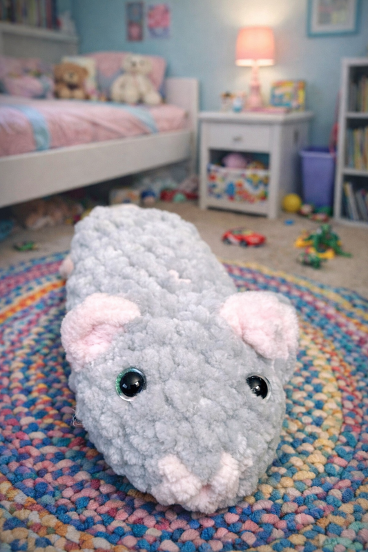Hand crocheted stuffed mouse