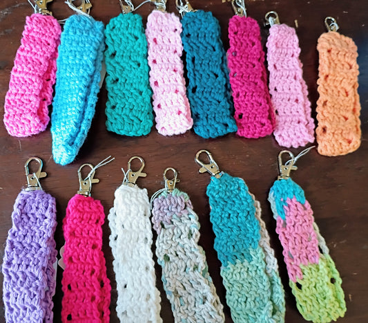 Ribbed wristlet keychain